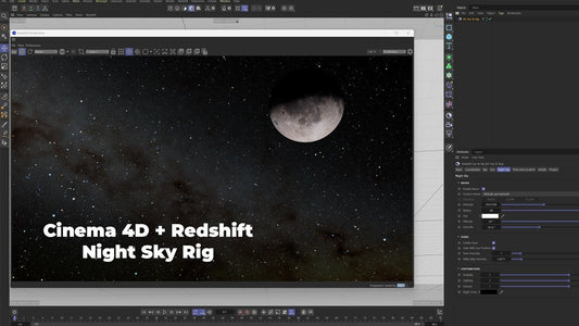 RedshiftとCinema 4Dを使って夜空を生成する
